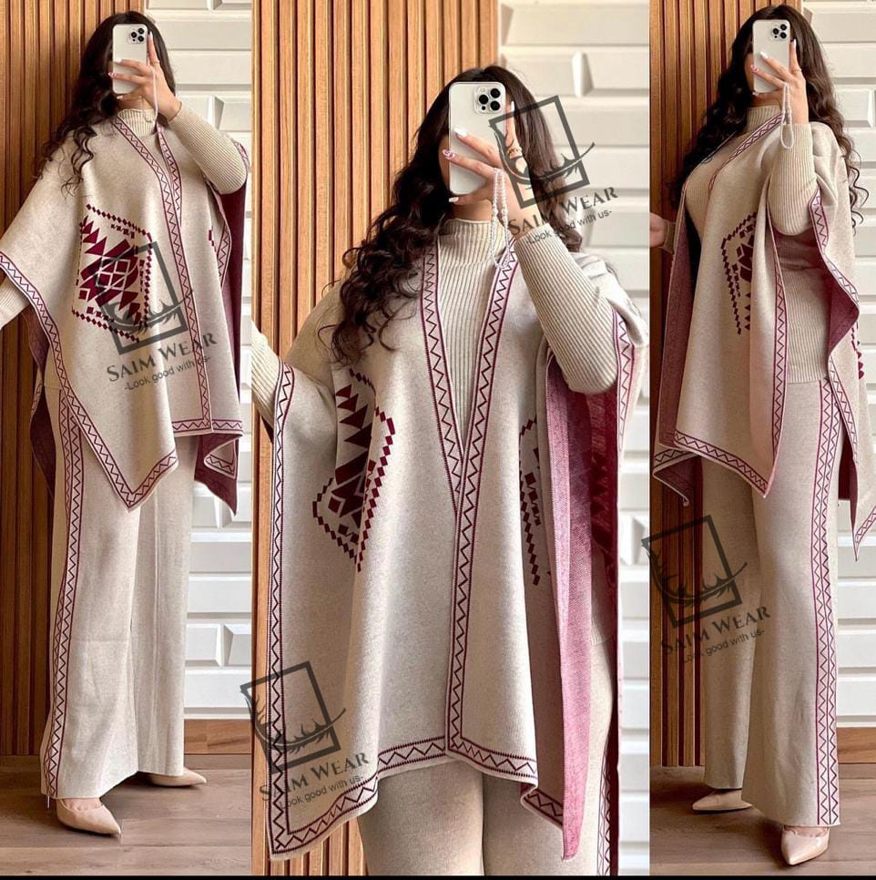 Saimwear Ready To Wear 3 Pcs Winter Fleece Outfit CH-370