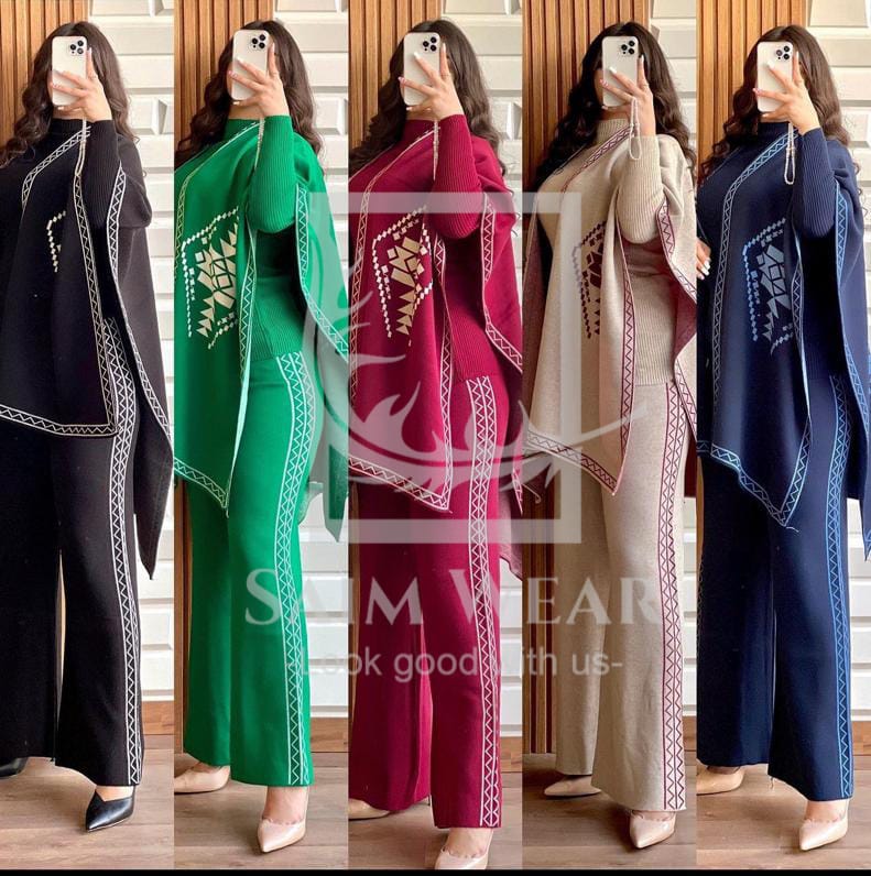 Saimwear Ready To Wear 3 Pcs Winter Fleece Outfit CH-370