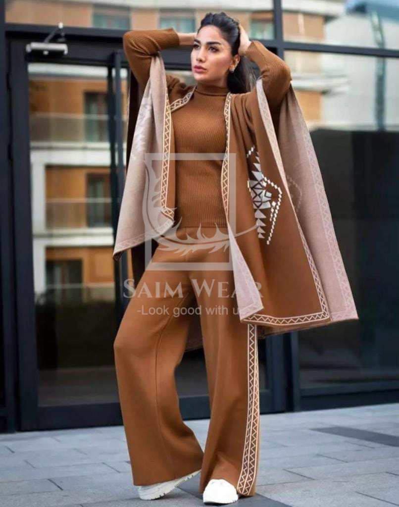 Saimwear Ready To Wear 3 Pcs Winter Fleece Outfit CH-370
