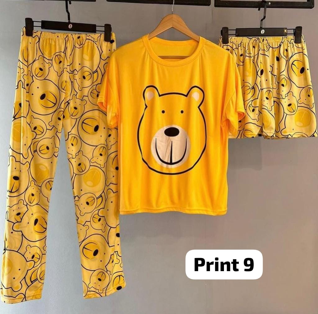 3 Pcs Funky Night Wear Set  CH 364