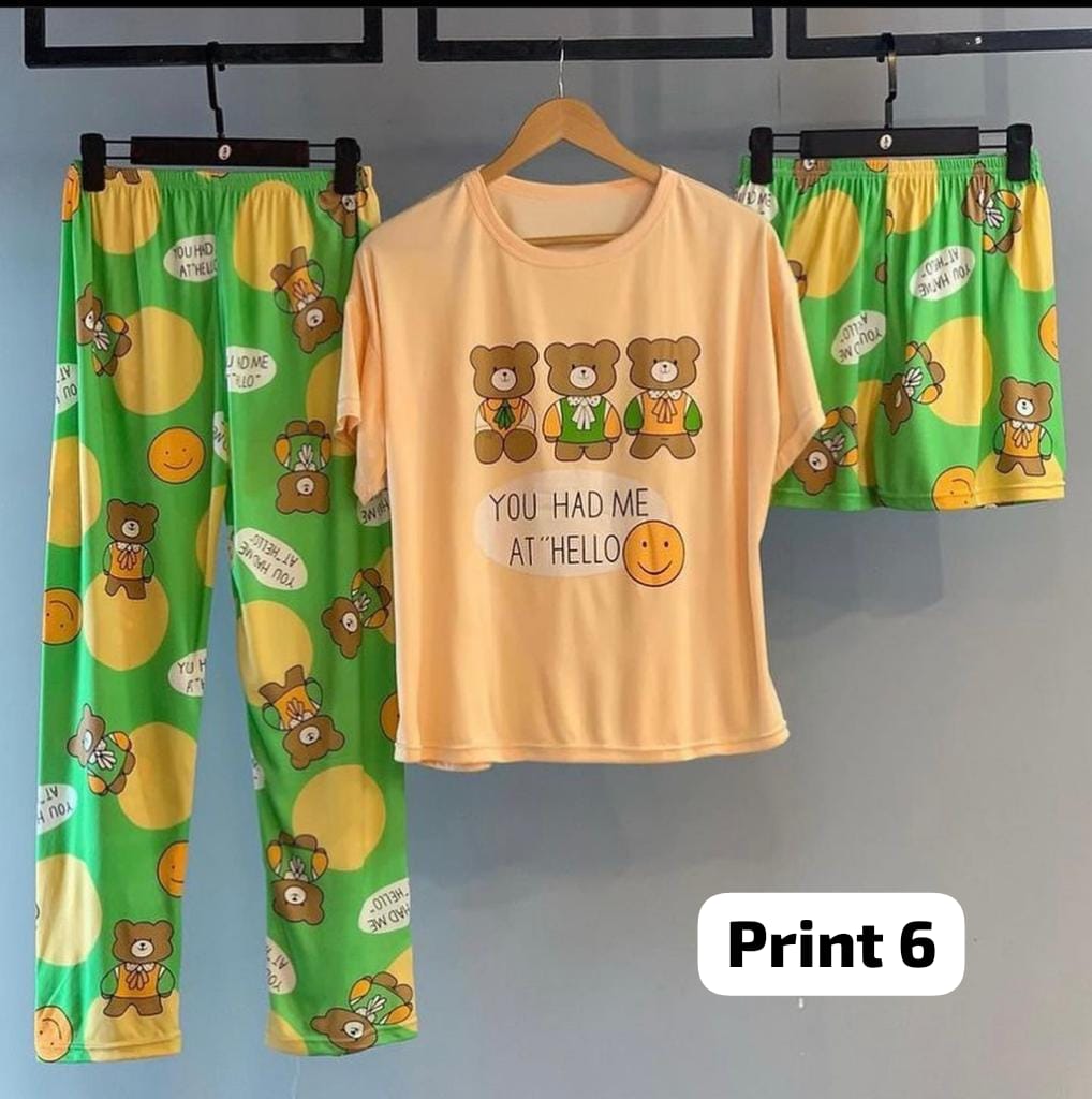 3 Pcs Funky Night Wear Set  CH 364