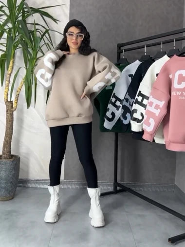 CH 501 Saimwear Chicago Drop Shoulder Winter Fleece Sweatshirt