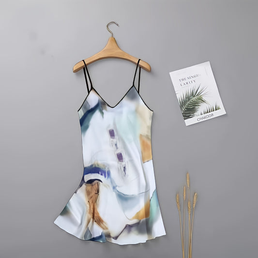 Saimwear Printed Silk Intimate Women Sleepwear Top Chk # P64