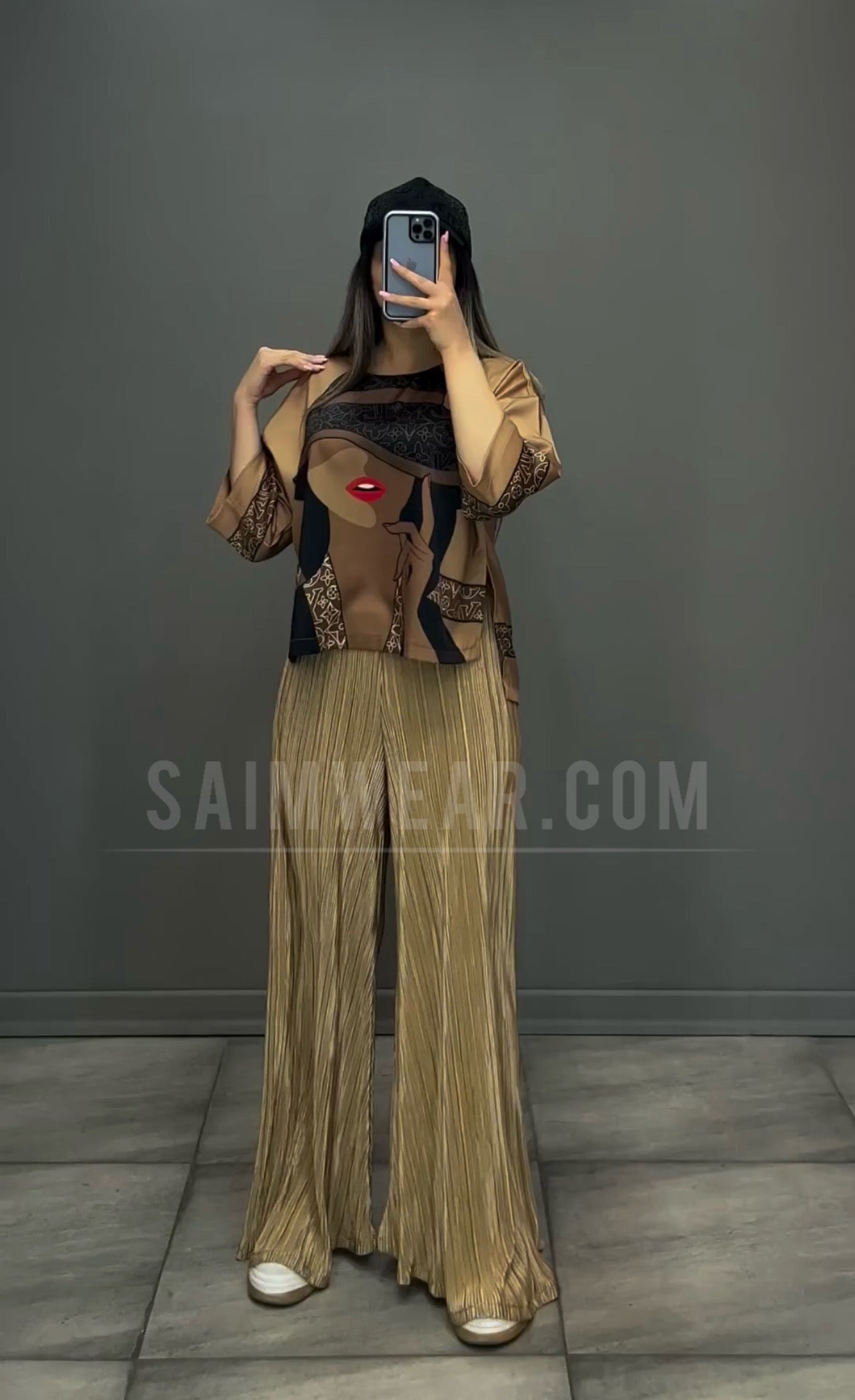 CH 455 Saimwear luxury 2 Pcs Silk Printed Co ord Set