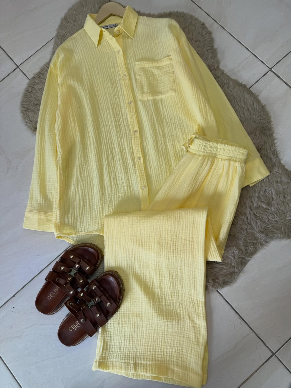 CH - 6086 - Textured Crinkle Co-Ord Set - Saimwear