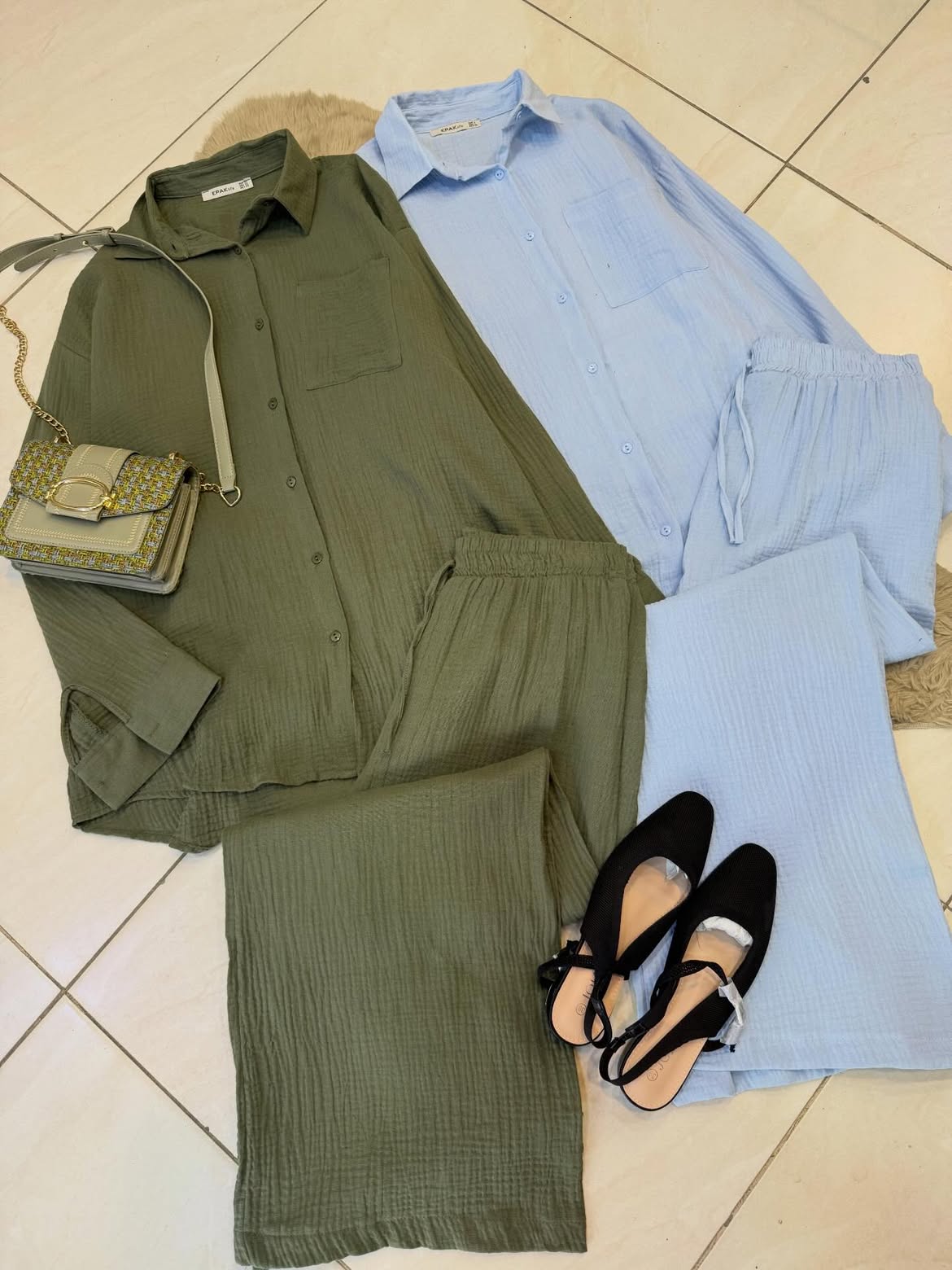 CH - 6086 - Textured Crinkle Co-Ord Set - Saimwear