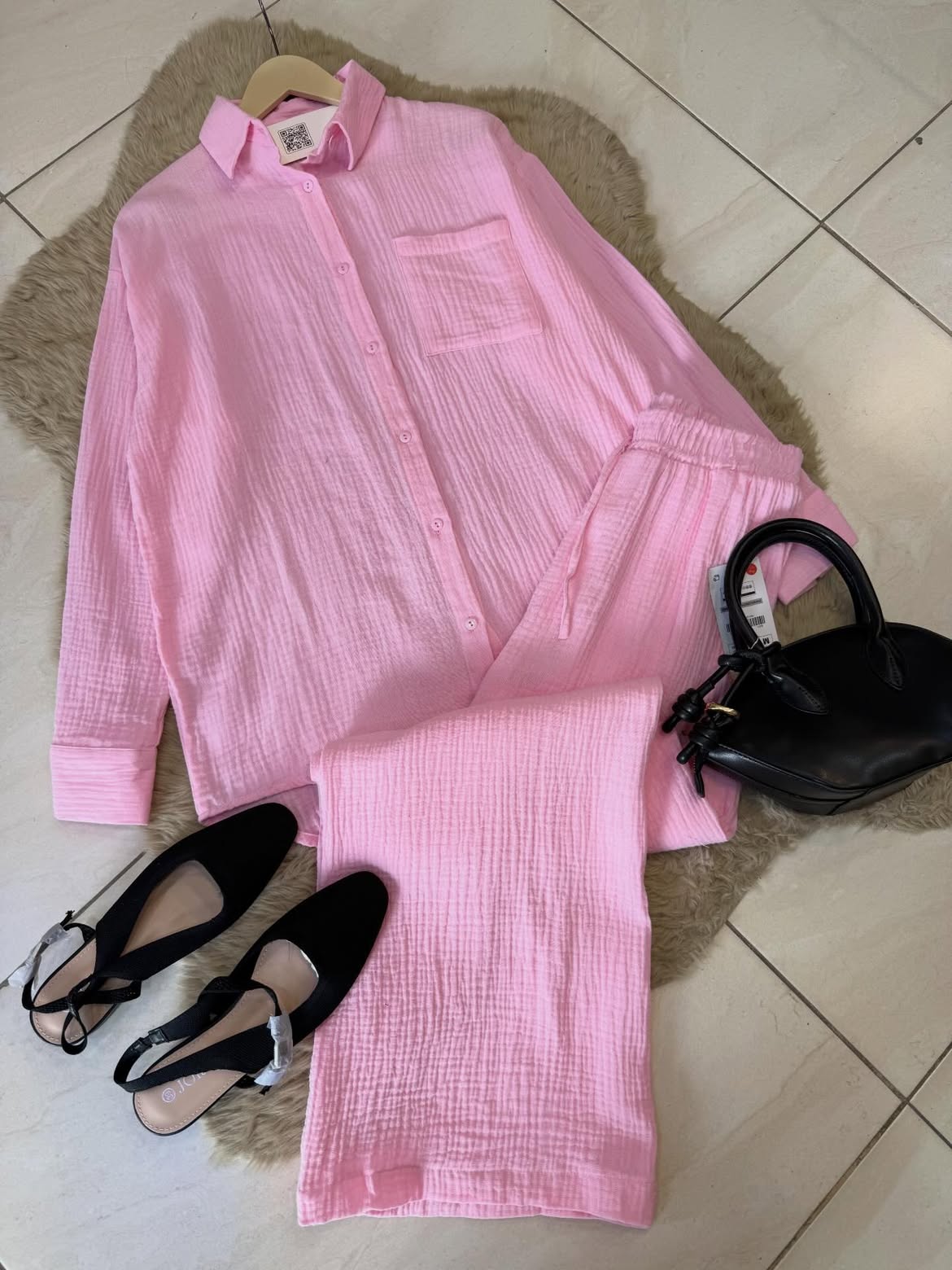 CH - 6086 - Textured Crinkle Co-Ord Set - Saimwear