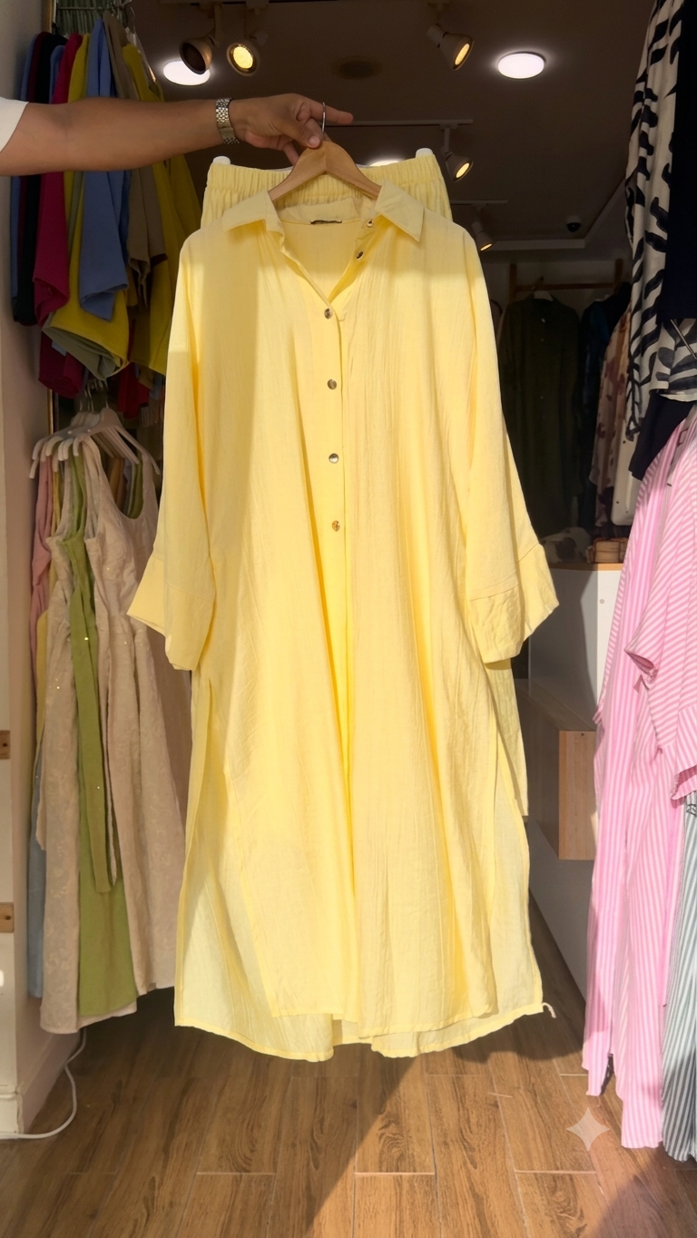 CH-6112 2 Pcs Breeze Linen Crinkle Co-Ord Set - Saimwear