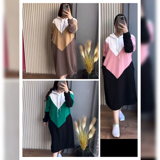 Saimwear Warm Fleece Long Hooded Top CH 398