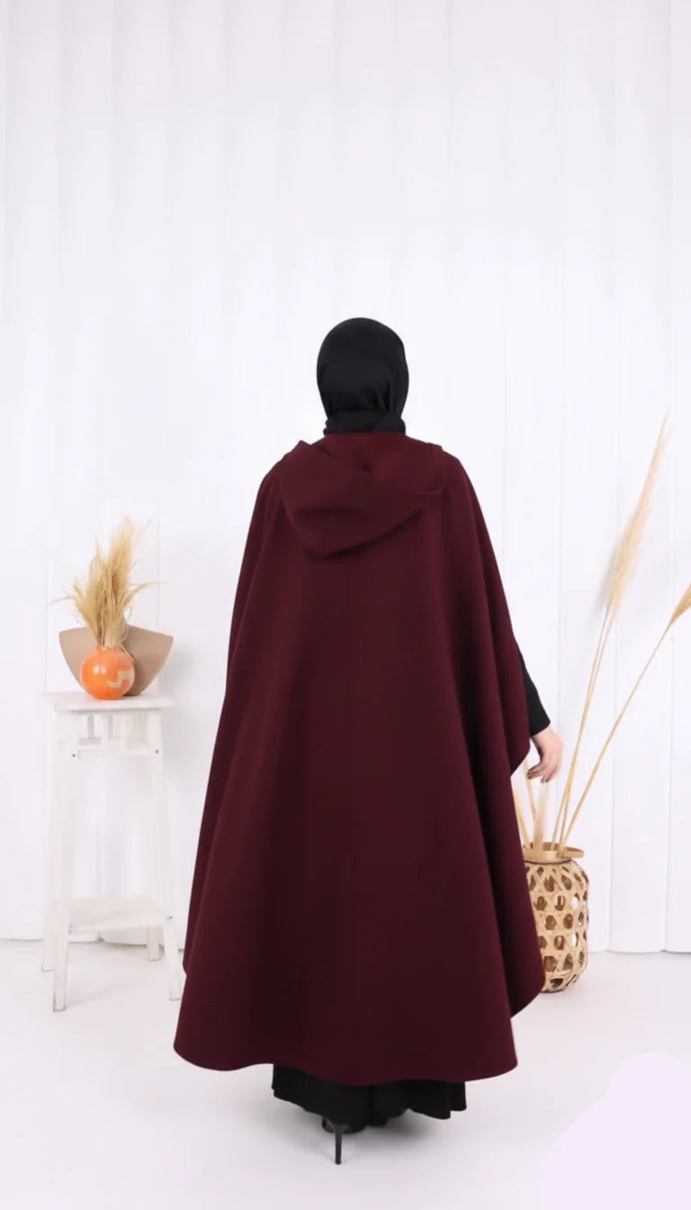 Ch 591 Saimwear Long hooded Button Windbreaker Cloak