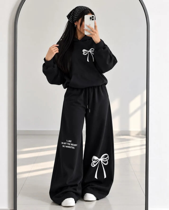 CH - 6144 - Cozy Printed Fleece Oufit Set | Saimwear