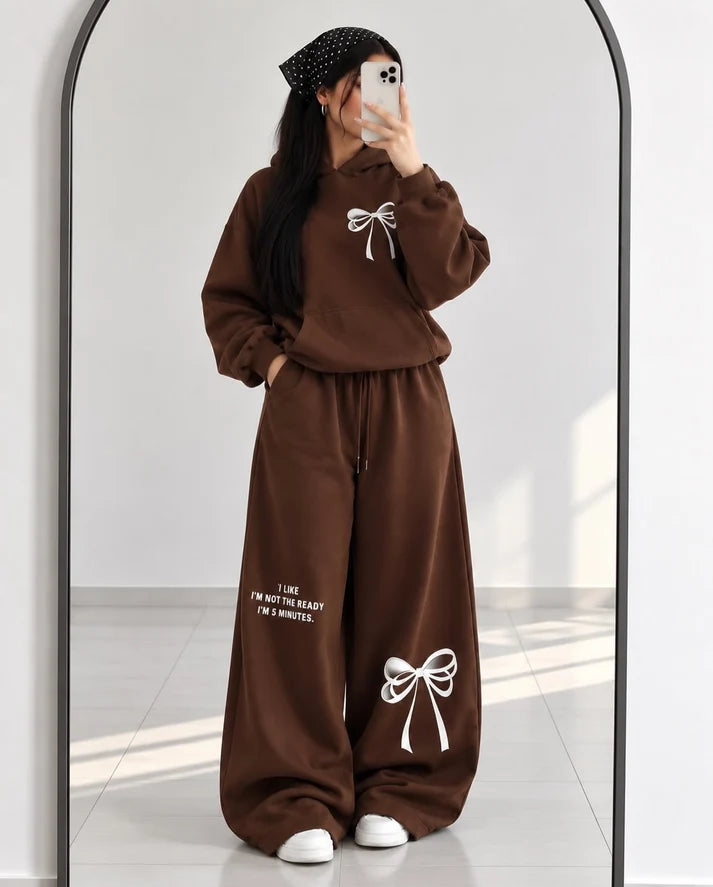 CH - 6144 - Cozy Printed Fleece Oufit Set | Saimwear