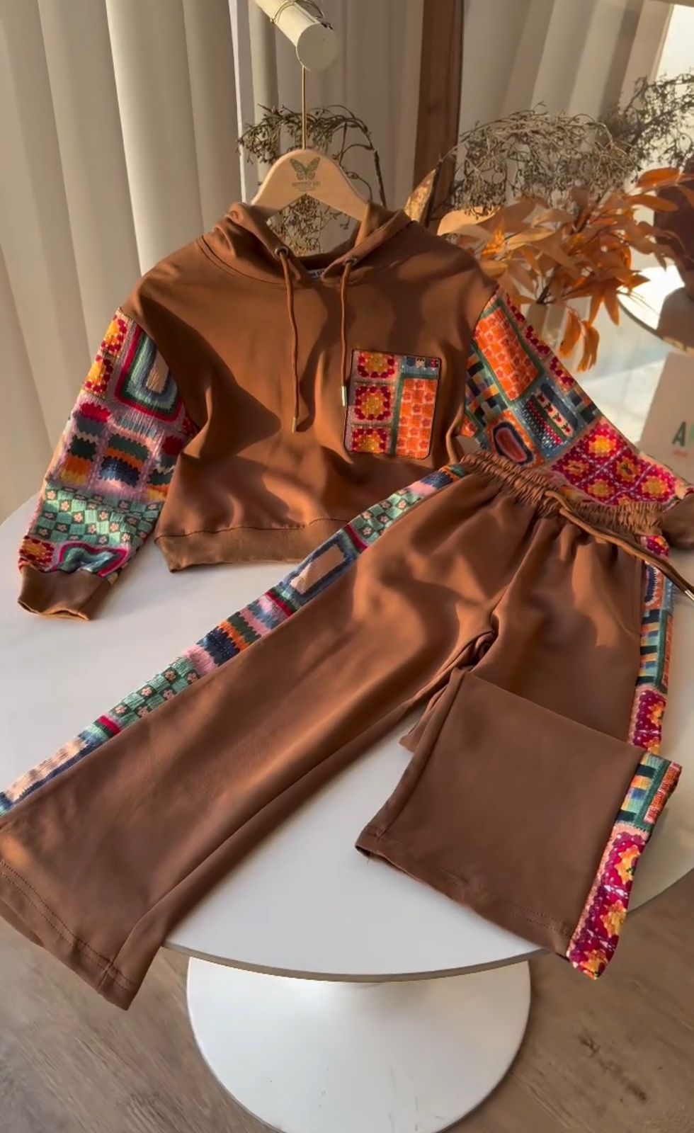 CH-597 Ethnic Print Fleece Co-ord Set For Women’s - Saimwear