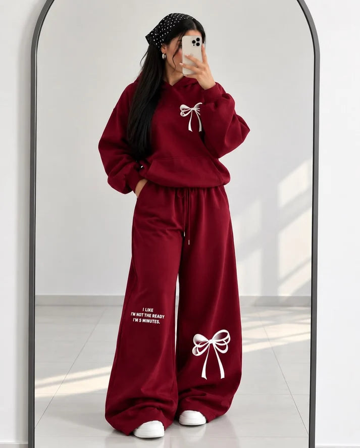 CH - 6144 - Cozy Printed Fleece Oufit Set | Saimwear