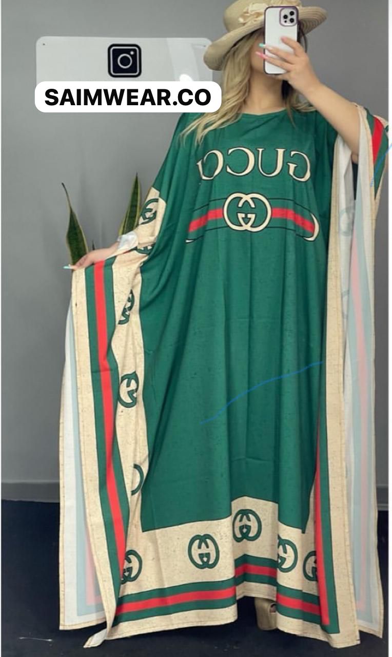Ch # 409 SAIM WEAR'S Long Artistic Shamoz Silk Kaftaan