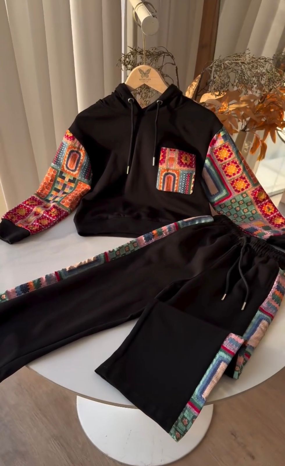 CH-597 Ethnic Print Fleece Co-ord Set For Women’s - Saimwear