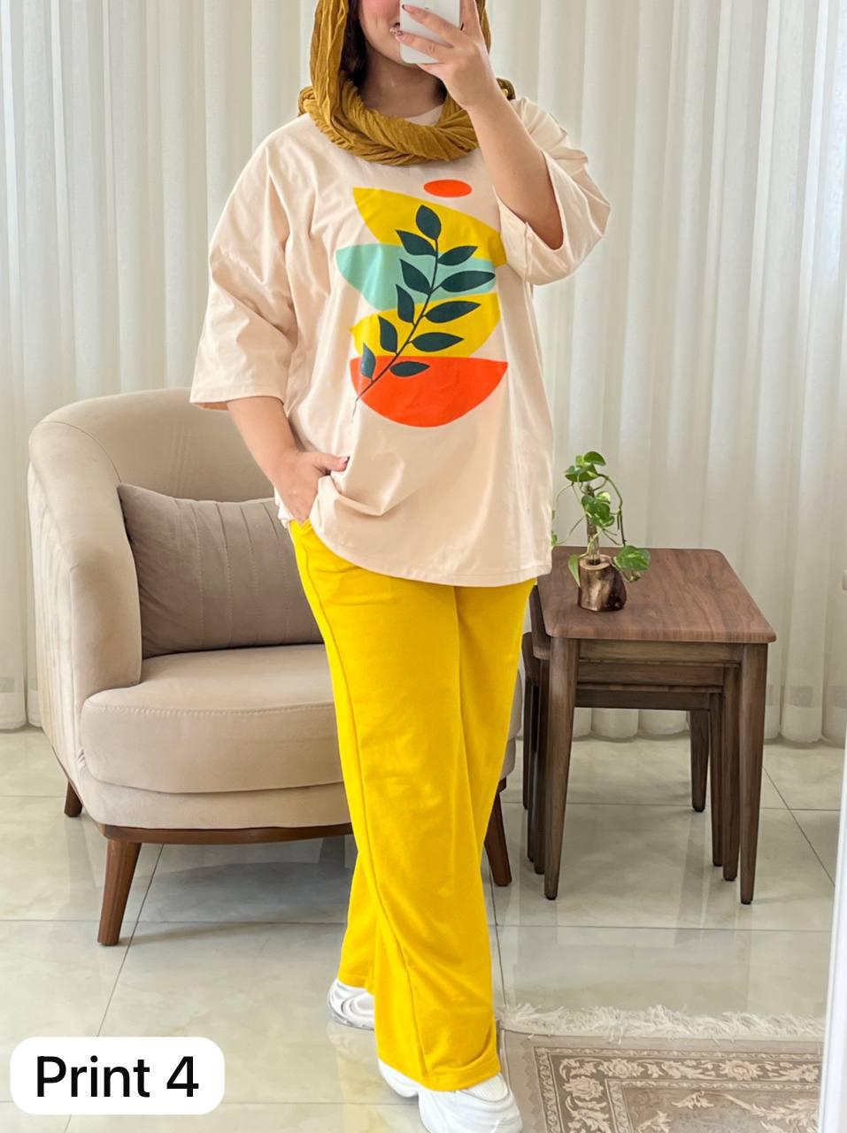 CH # 531 Printed Drop-Shoulder Tee Trousers