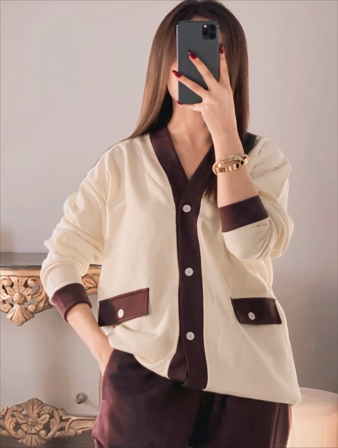 CH 580 Premium Fleece Button Down Shirt With Trouser Co-Ord Set - Saimwear