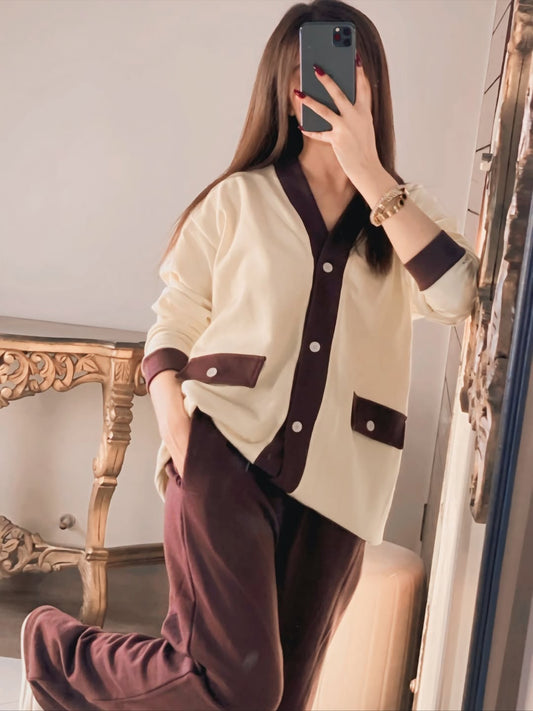 CH 580 Premium Fleece Button Down Shirt With Trouser Co-Ord Set - Saimwear