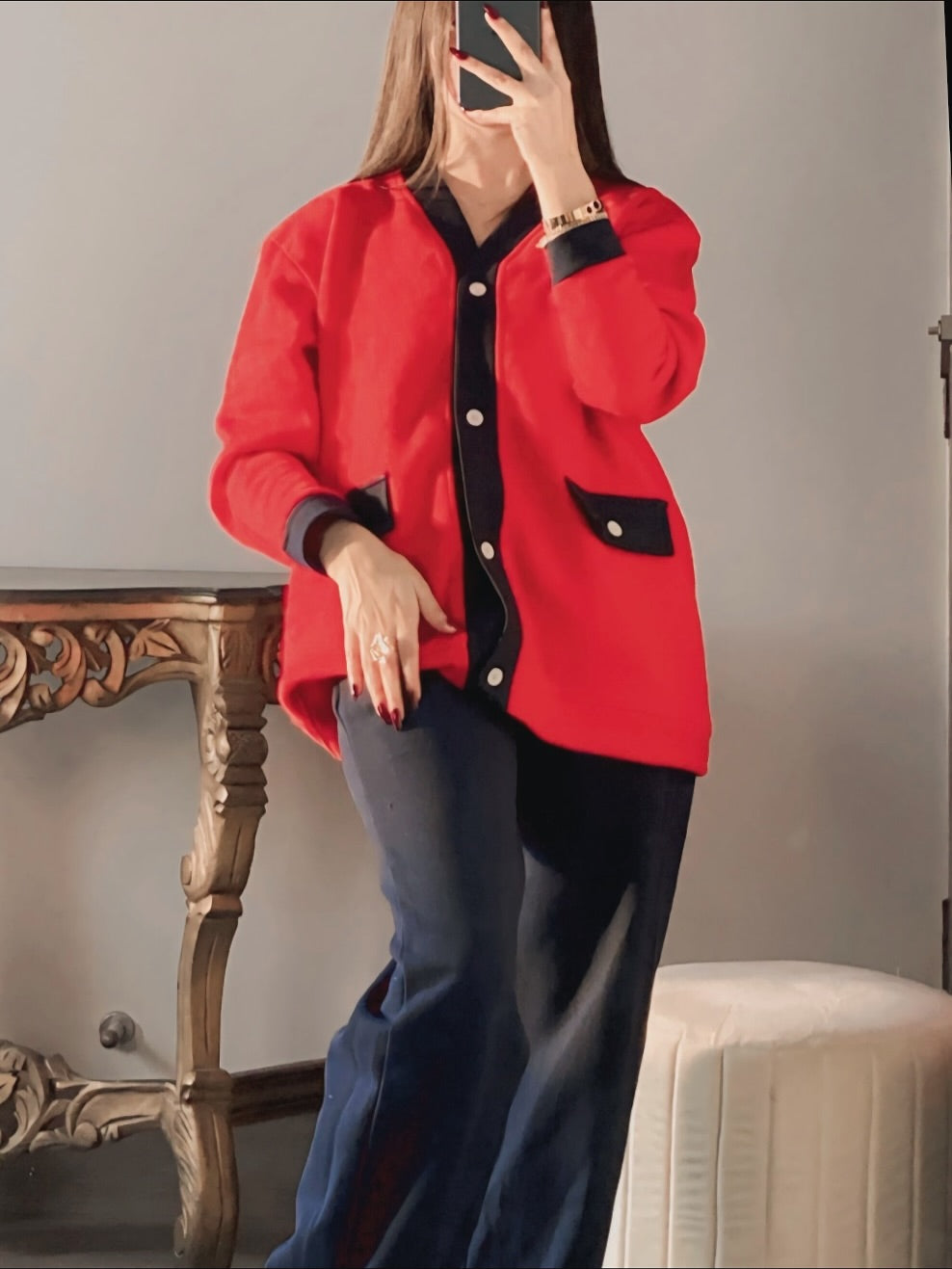 CH 580 Premium Fleece Button Down Shirt With Trouser Co-Ord Set - Saimwear