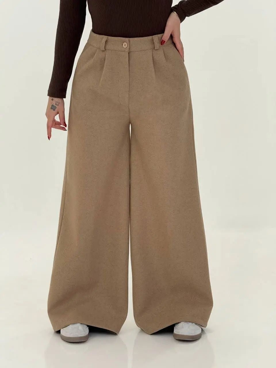 CH 595- Fleece Wide-Leg Pants - Saimwear