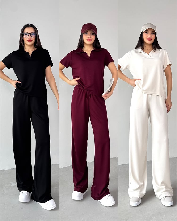 CH # 550 Summer Casual Women's Polo Collar Top & Trouser Set- Saimwear