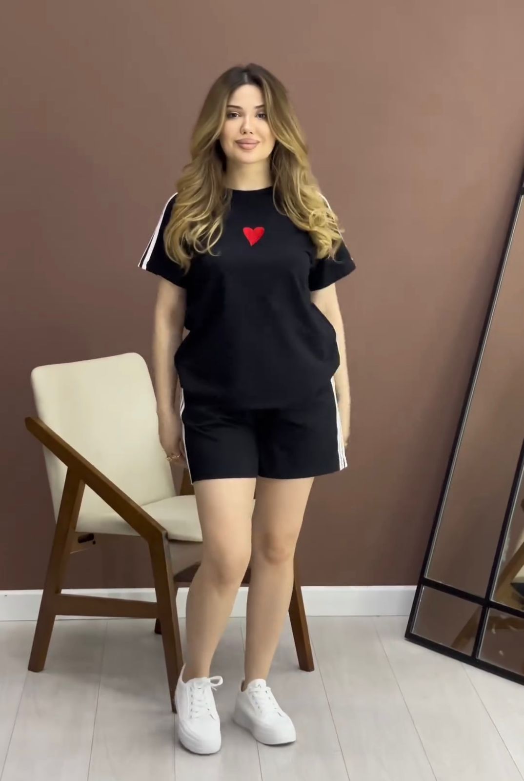 Saimwear Stripes Short & T-Shirt Lounge Set CH 432