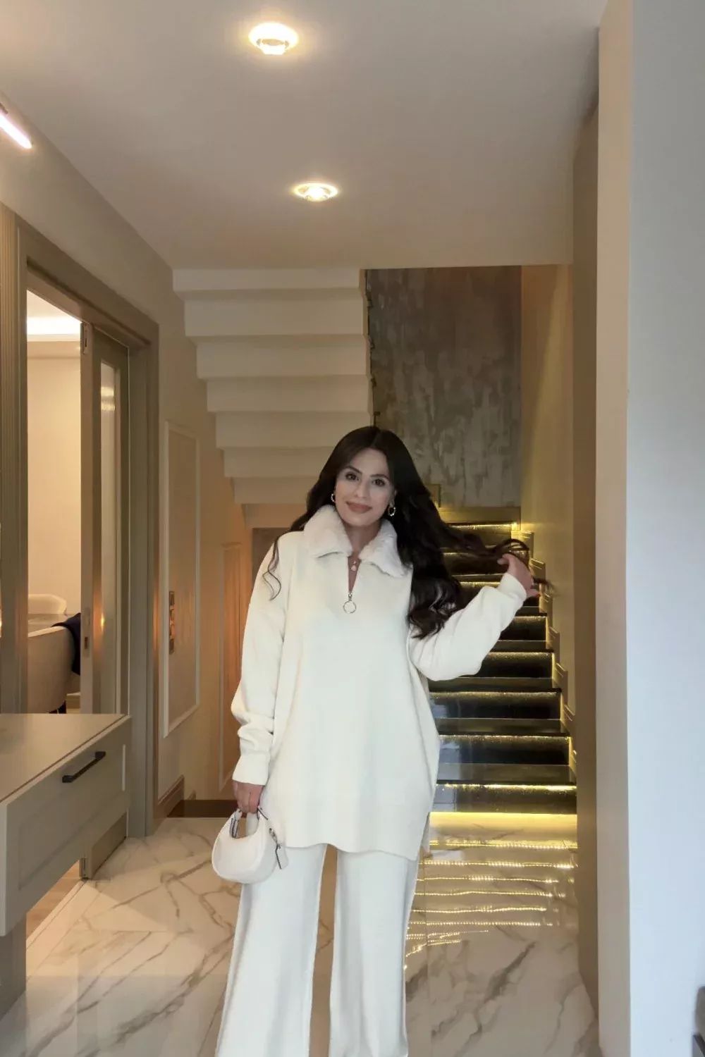 CH 590 - Fur Collar Fleece Co-Ord Set - Saimwear