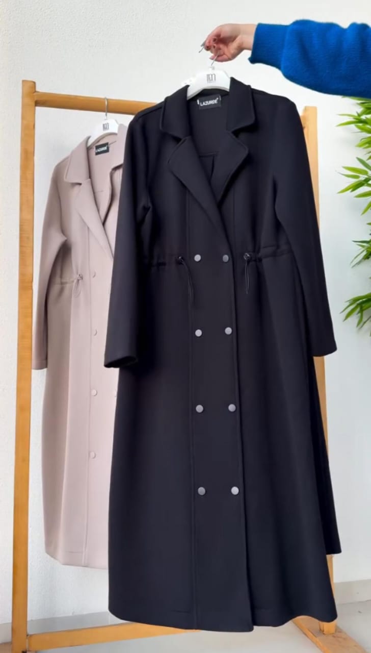 CH 622 - Women’s Elegant Drawstring Long Coat Dress – Winter Wear | Saimwear