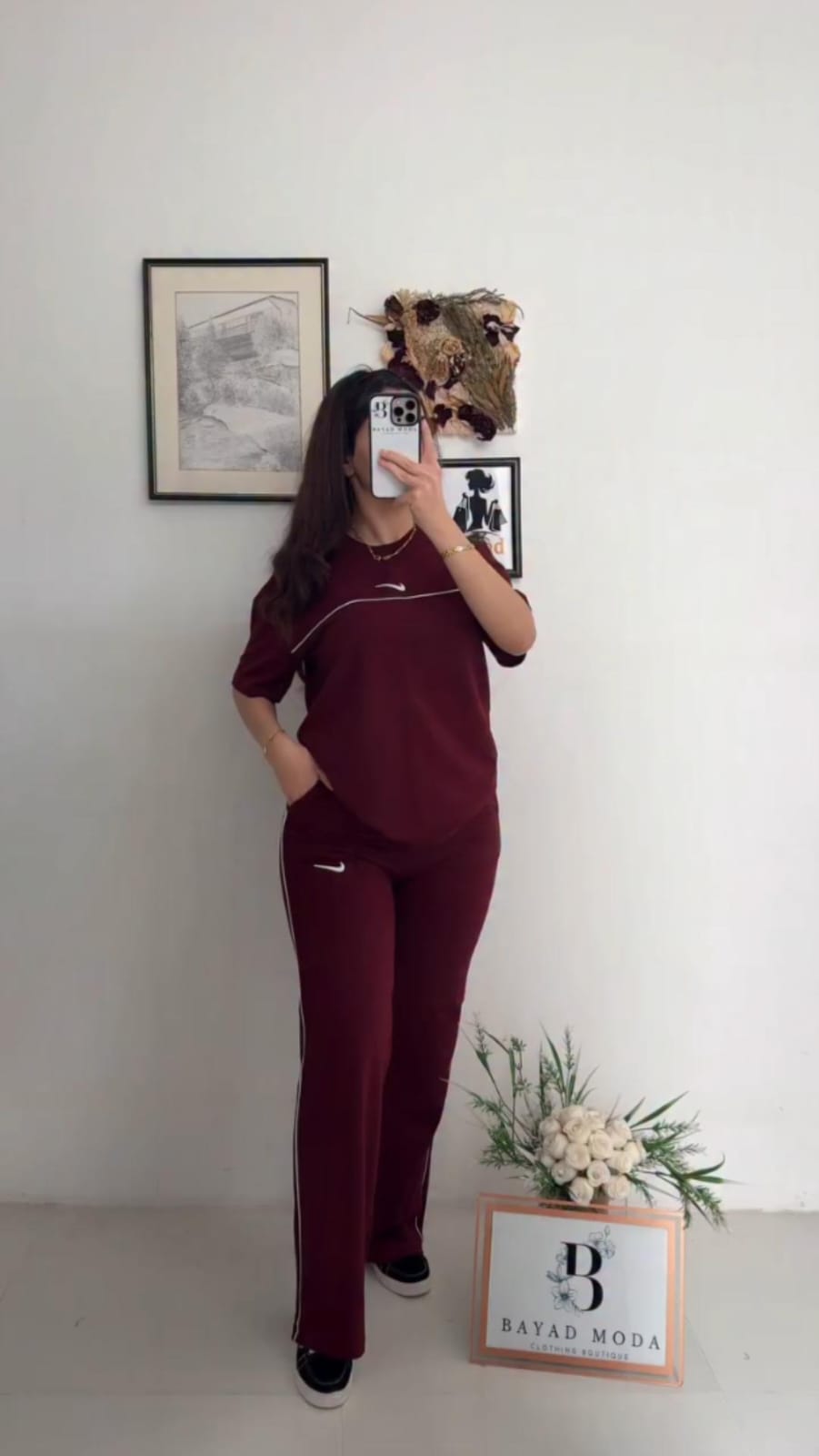 CH 6022 | Women Casual T-Shirt & Side Stripe Track Pants Co-Ord Set| Saimwear