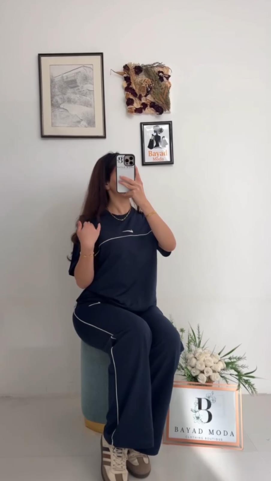 CH 6022 | Women Casual T-Shirt & Side Stripe Track Pants Co-Ord Set| Saimwear