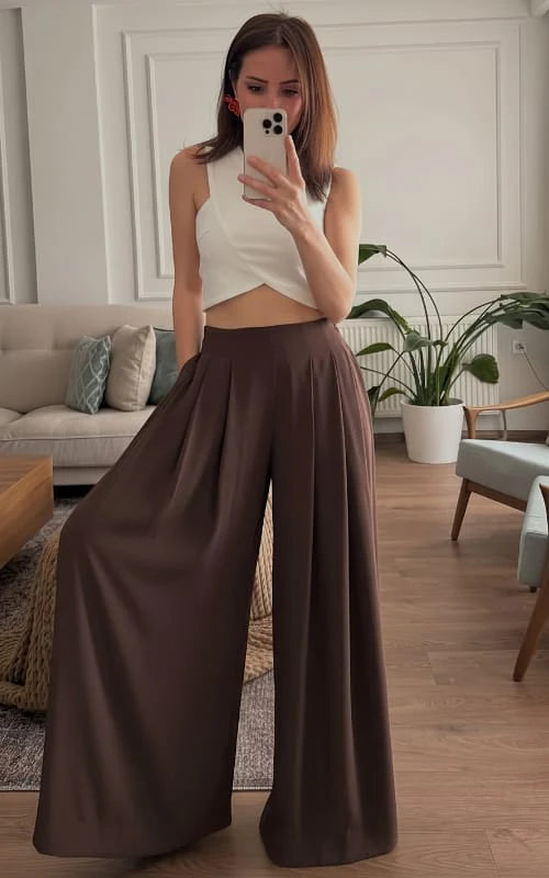 CH - 6065 - Chic Aura Pleated Trouser | Saimwear