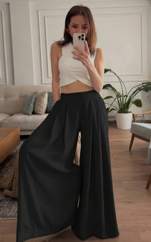 CH - 6065 - Chic Aura Pleated Trouser | Saimwear
