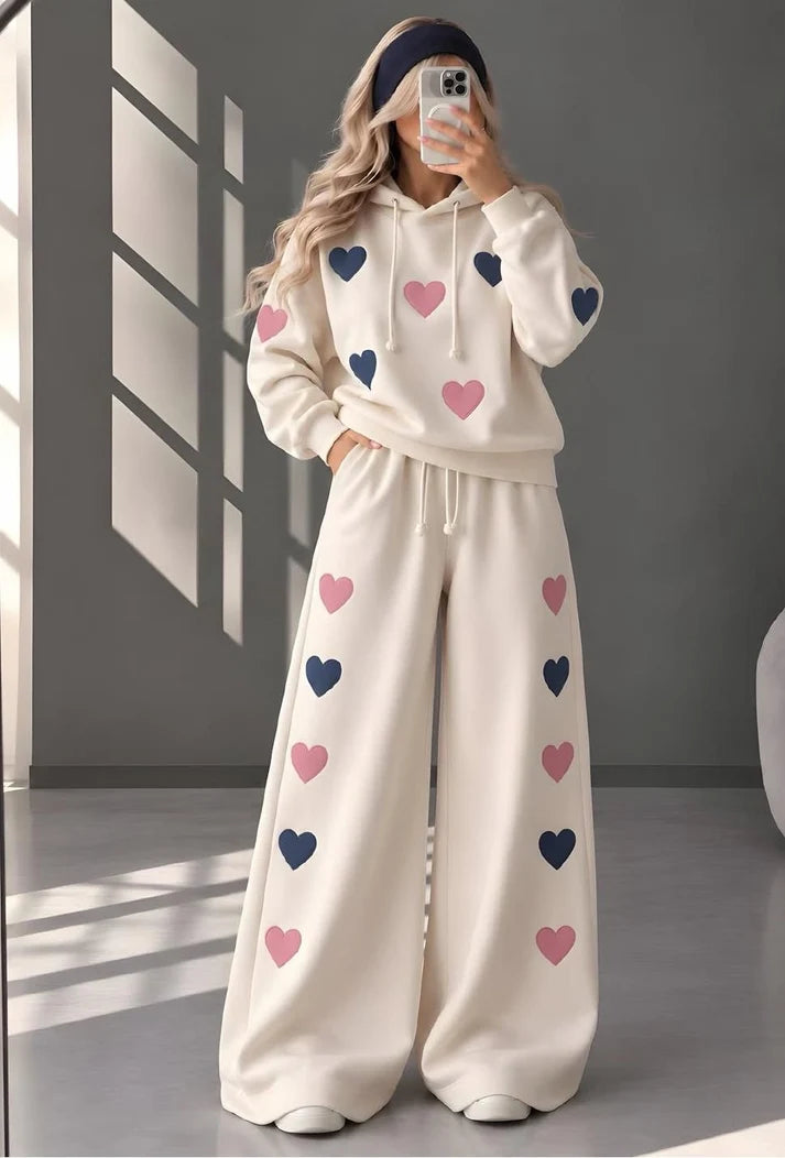 CH - 6131 - Heart Printed Co-ord Set | Saimwear