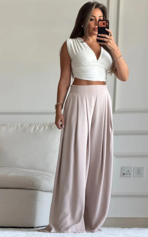 CH - 6065 - Chic Aura Pleated Trouser | Saimwear