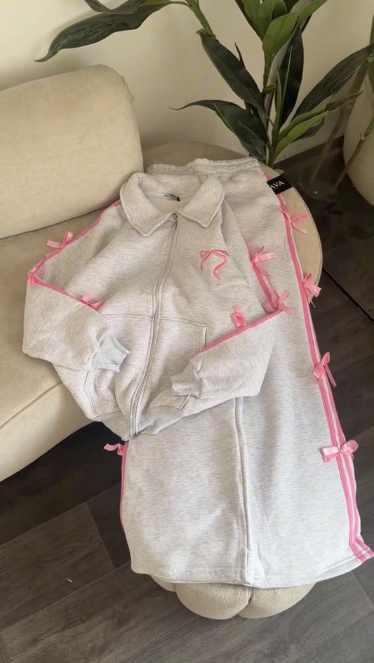 CH - 6146 - Coquette Bow Fleece Tracksuit | Saimwear