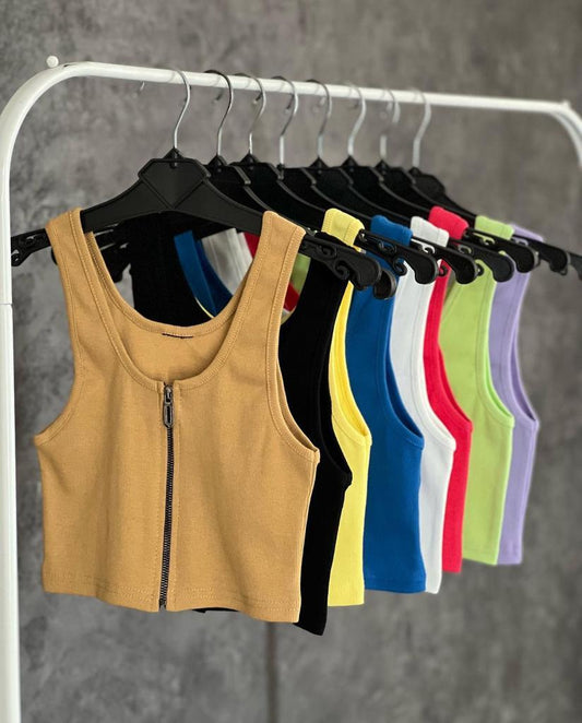 Saimwear Short Zipper Crop Top CH 378