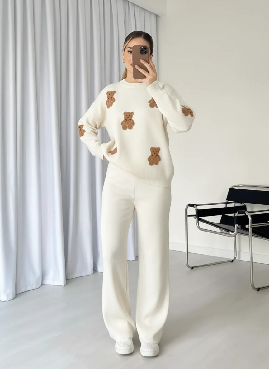 CH 586 BearCraze 3D Print Winter Fleece Co-ords Set - Saimwear