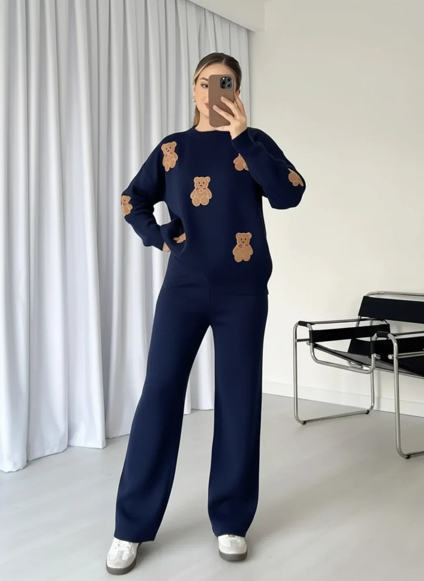 CH 586 BearCraze 3D Print Winter Fleece Co-ords Set - Saimwear