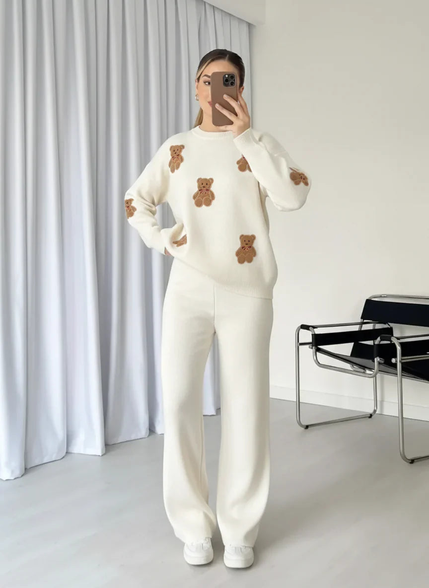 CH 586 BearCraze 3D Print Winter Fleece Co-ords Set - Saimwear