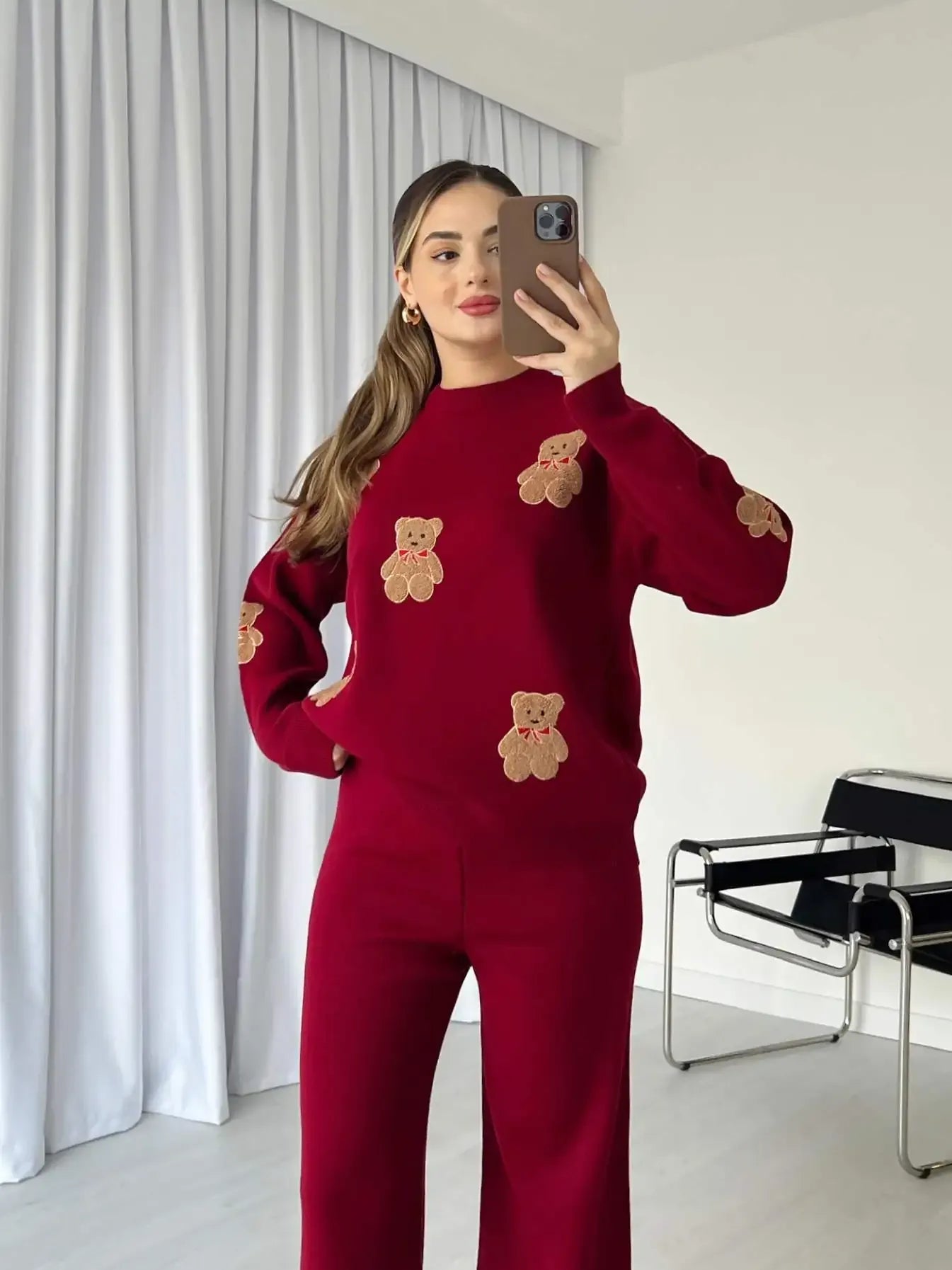 CH 586 BearCraze 3D Print Winter Fleece Co-ords Set - Saimwear