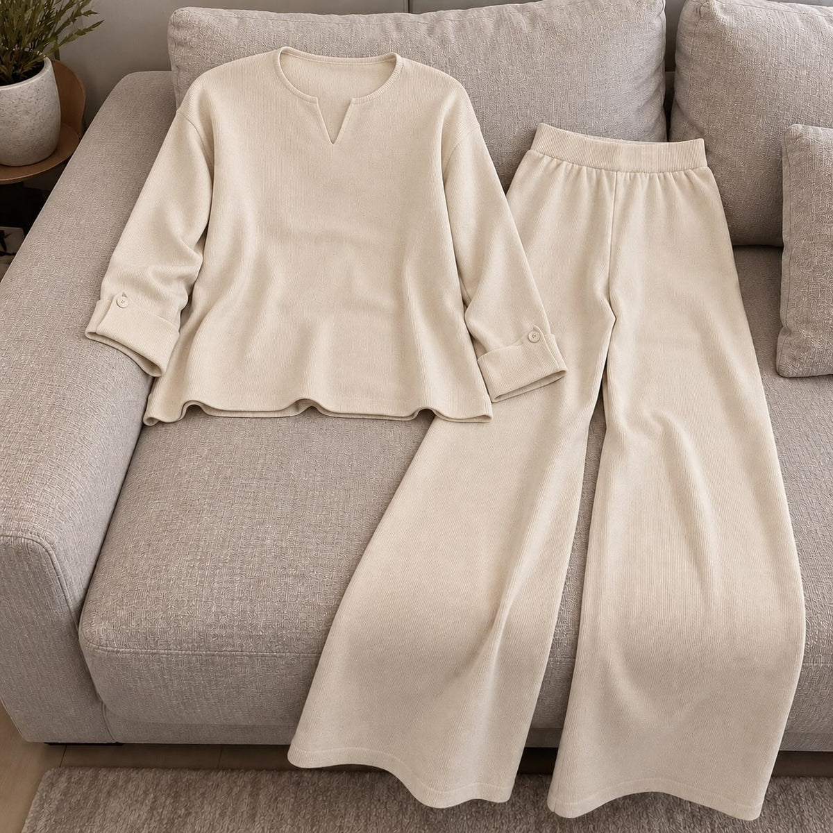 CH - 6162 - Comfy Winter 2 PC Co-ord Set | Saimwear