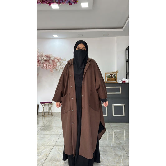 CH - 6152 - WinterCurve Fleece Cape Abaya | Saimwear