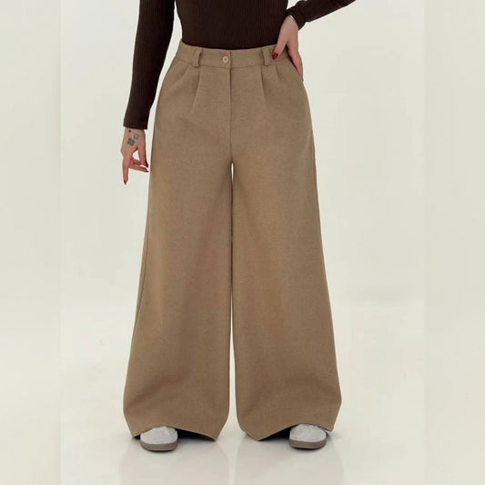 CH 595- Fleece Wide-Leg Pants - Saimwear