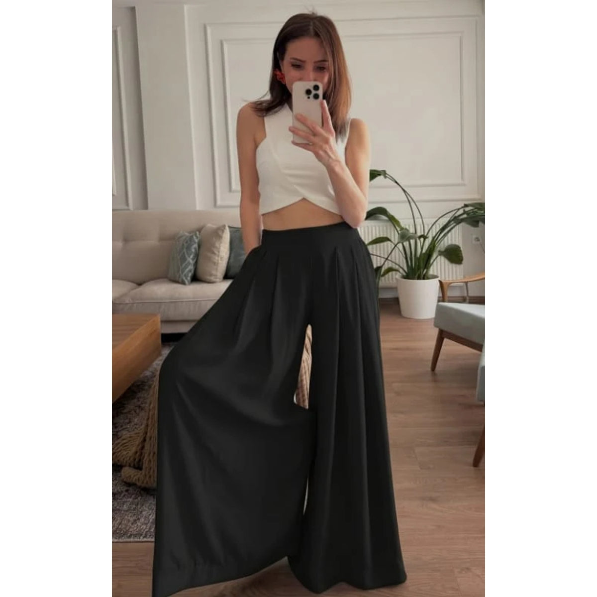 CH - 6065 - Chic Aura Pleated Trouser | Saimwear