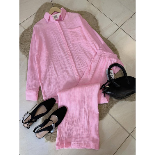 CH - 6086 - Textured Crinkle Co-Ord Set - Saimwear