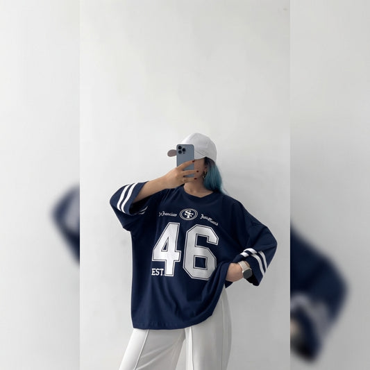 CH - 6091 - Varsity Oversized Graphic Tee | Saimwear