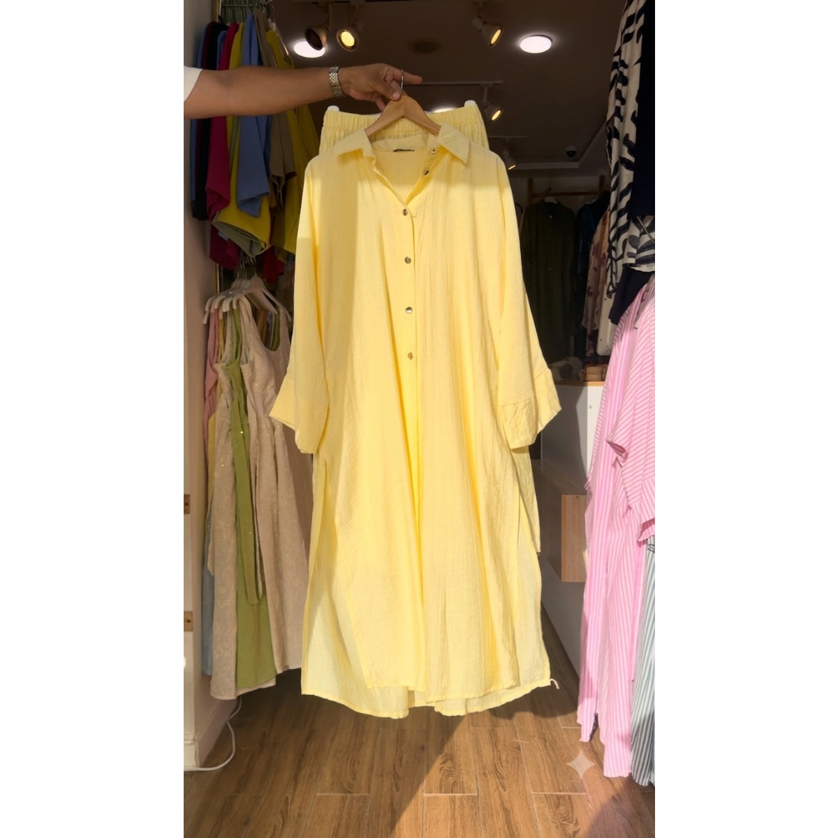 CH-6112 2 Pcs Breeze Linen Crinkle Co-Ord Set - Saimwear