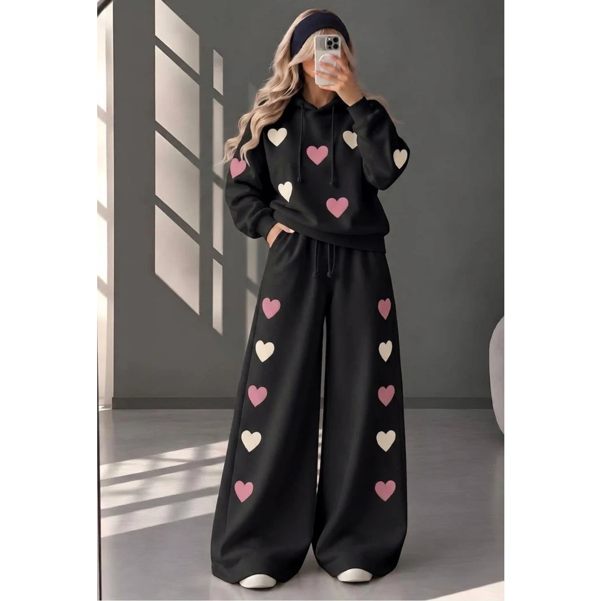 CH - 6131 - Heart Printed Co-ord Set | Saimwear