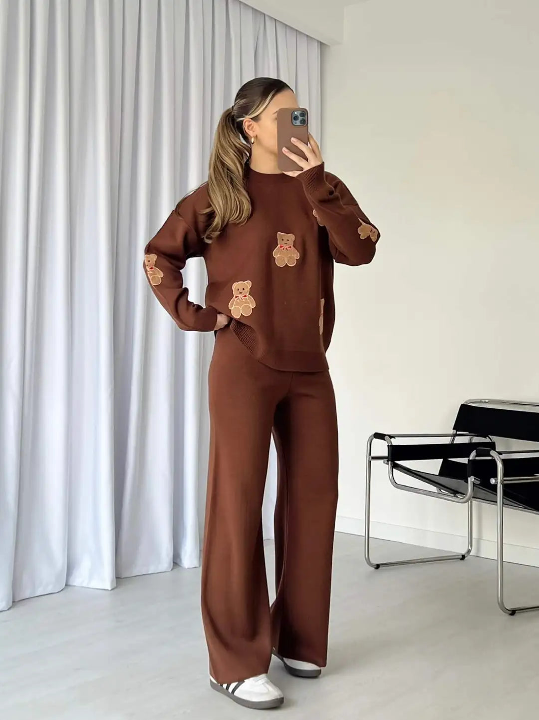 CH 586 BearCraze 3D Print Winter Fleece Co-ords Set - Saimwear